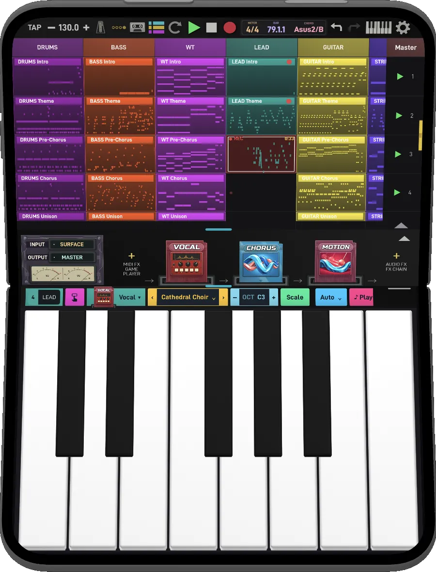 Dawcade on iPhone Duo, folded like a laptop